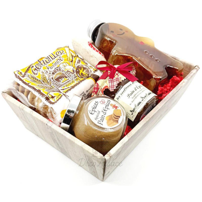Geschenkkorb mit Lebkuchen aus dem Elsass