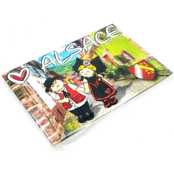 Magnet Décoratif Couple d'Alsacien Coeur Alsace
