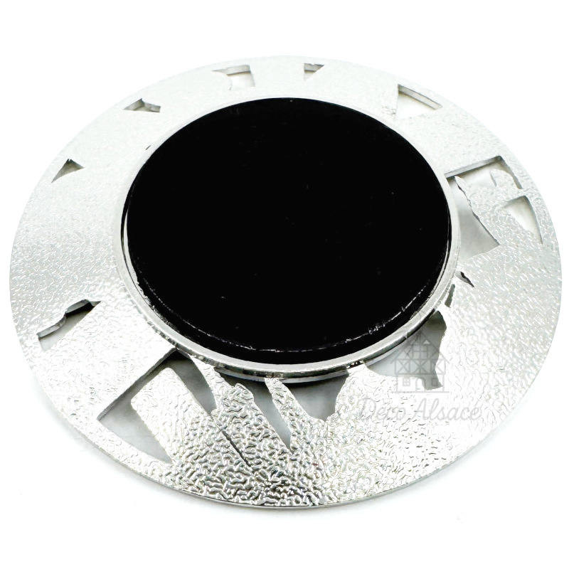 Runder Metalldekorativer Magnet der Marktplatz der Stadt Obernai