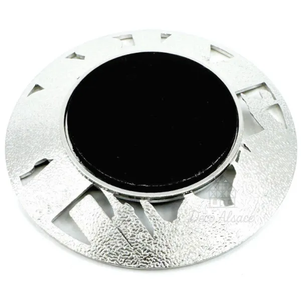 Runder Metalldekorativer Magnet der Marktplatz der Stadt Obernai