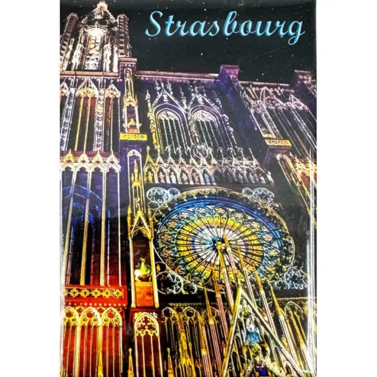 Magnet Décoratif Cathédrale de Strasbourg illuminée