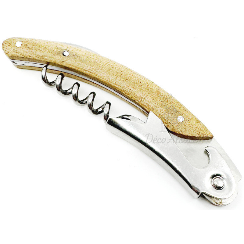 3-in-1 Kellnermesser aus Akazienholz und Edelstahl