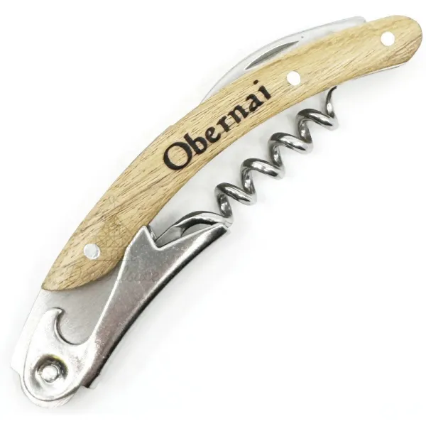 3-in-1 Waiter’s Corkscrew in Acacia Wood with Obernai Engraving
