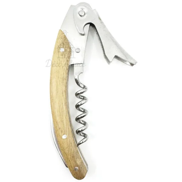 3-in-1 Waiter’s Corkscrew in Acacia Wood with Obernai Engraving