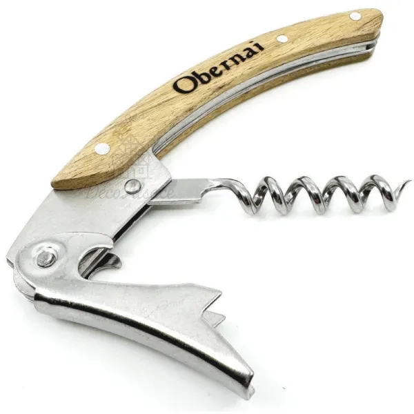 3-in-1 Kellnermesser aus Akazienholz mit Gravur Obernai