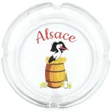 Cendrier souvenir Alsace Cigogne et tonneau de vin