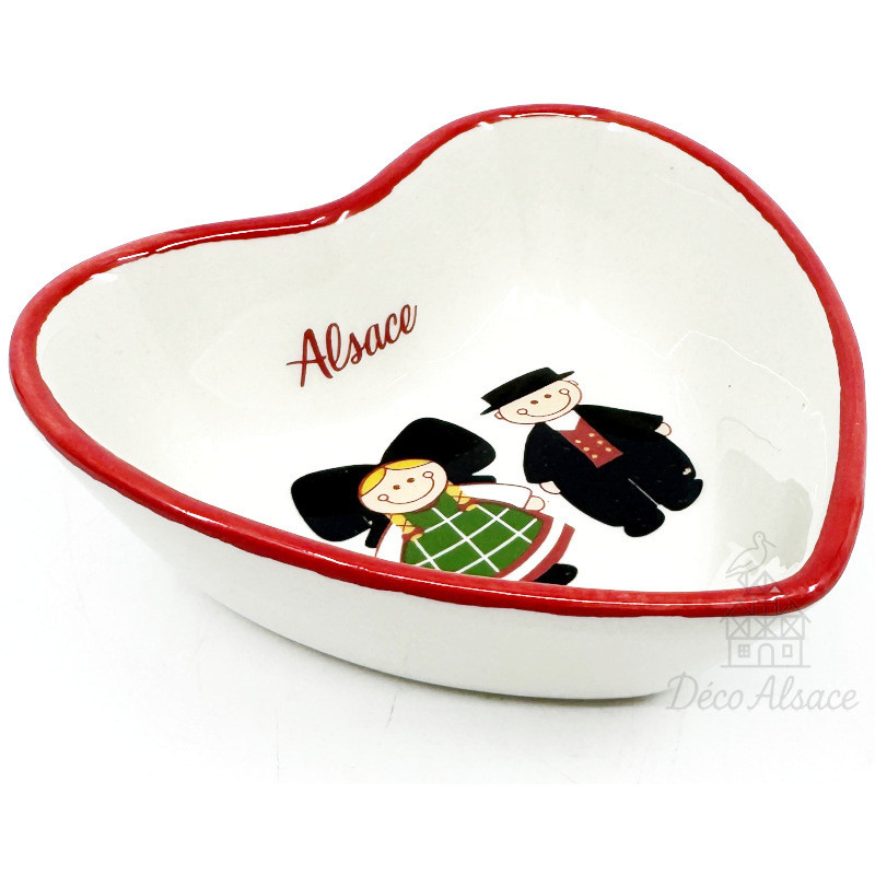 Alsace Heart Ceramic Dish Traditional Couple