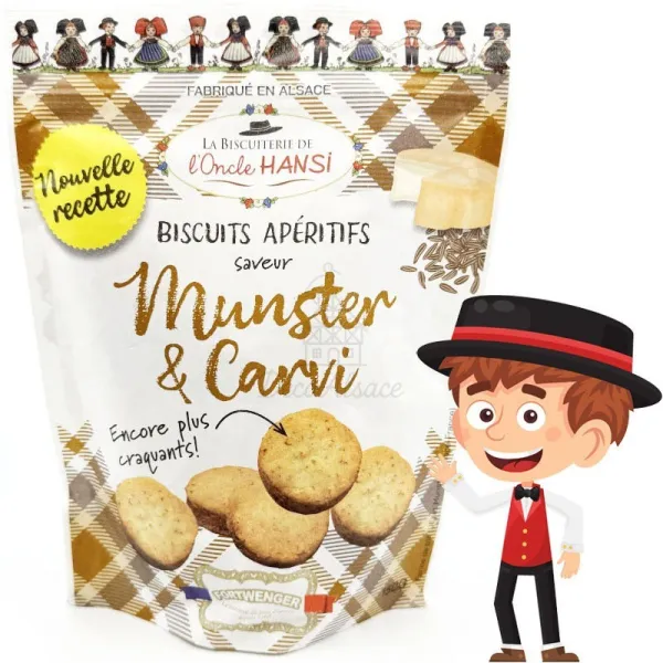 Aperitif biscuits Munster and Caraway flavour