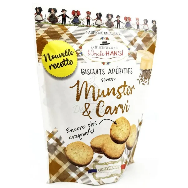 Aperitif-Kekse mit Munster- und Kümmelgeschmack