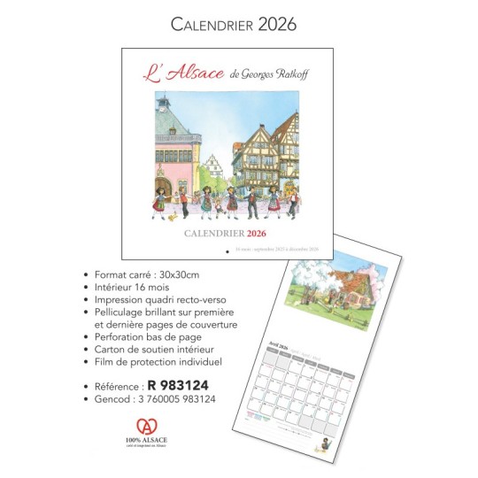 Calendrier L'Alsace Enchantée Ratkoff 2026