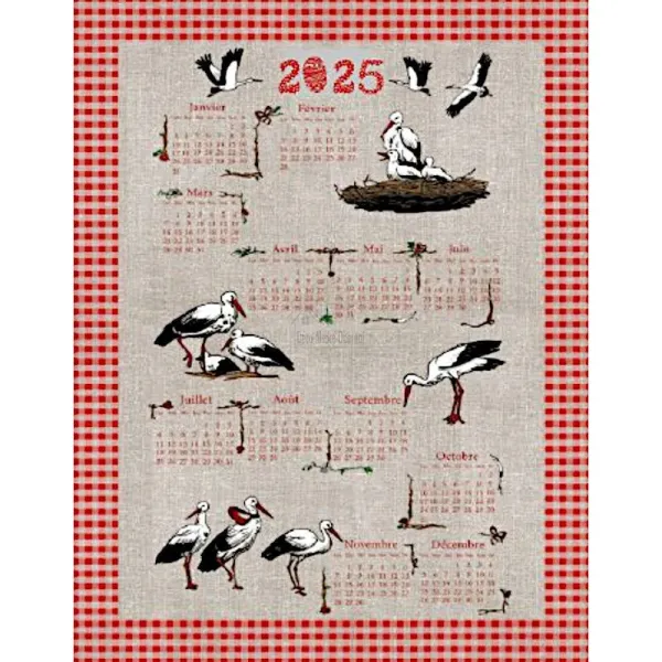 Geschirrtuch Dekore Kalender Störche 2025