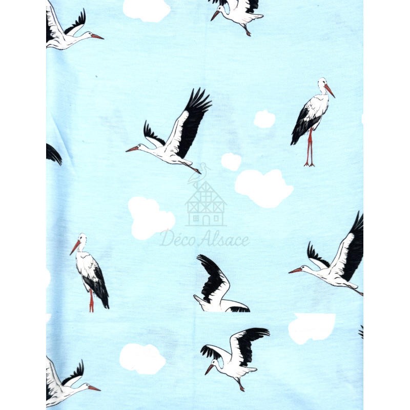 Alsatian Neck Gaiter with Storks and Blue Clouds