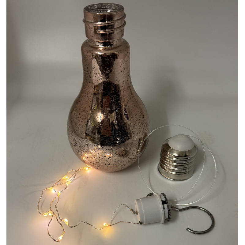 Large Decorative Glass Bulb with Mirror Finish and LED
