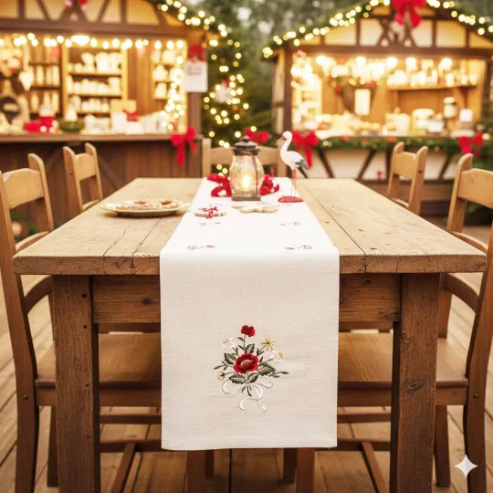 Chemin de Table Alsace décors Bouquet de Fleurs 40 cm x 170 cm