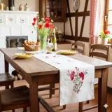 Alsace Table Runner with Poppy Design 40 cm x 170 cm