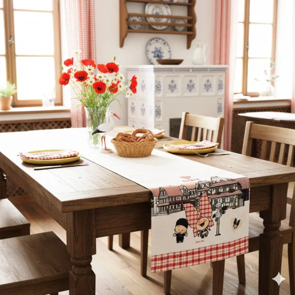 Chemin de Table beige Lovely Elsa 40 cm x 150 cm