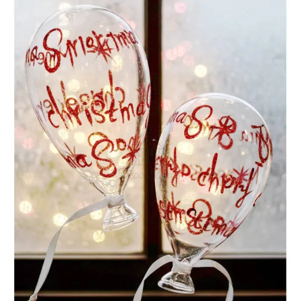 Ballon en verre décoratif Merry Christmas