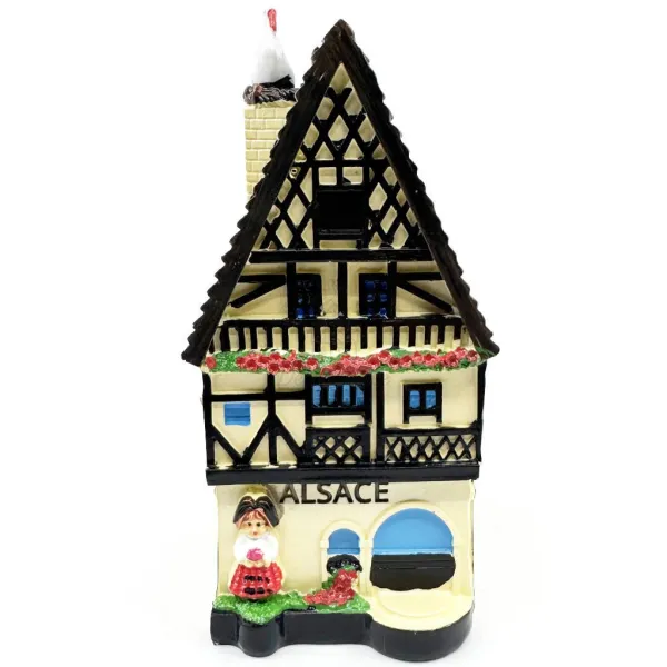 Large Alsace Half-Timbered House in Resin