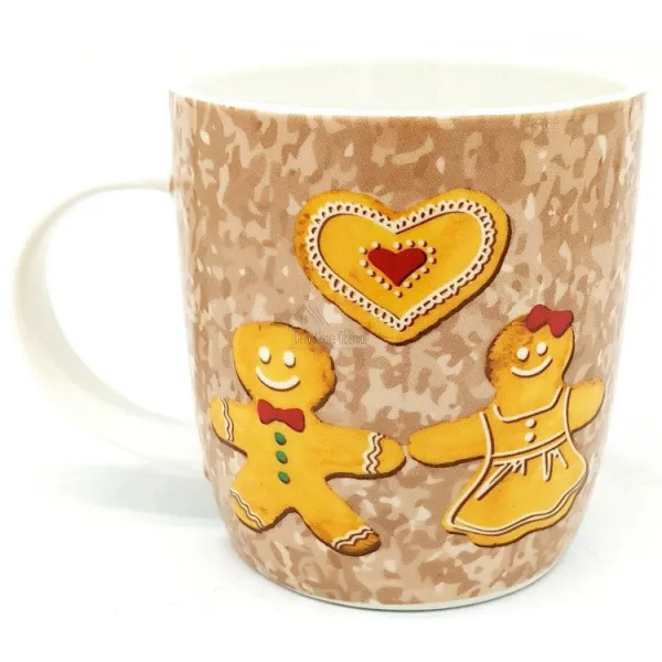 House Box with Porcelain Mug, Mannele Duo decor in Gingerbread