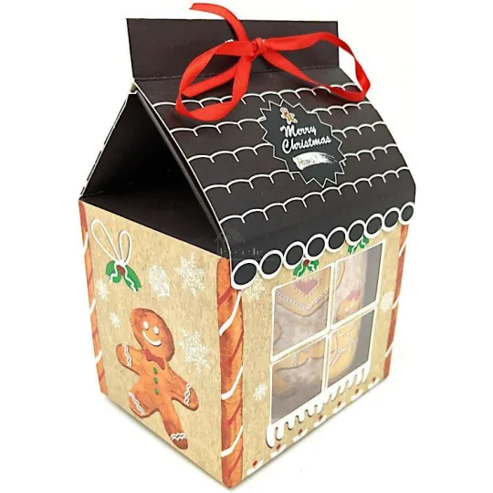 Geschenkdoos Huisje met Mok in Porselein, Decoratie Duo Mannele Peperkoek