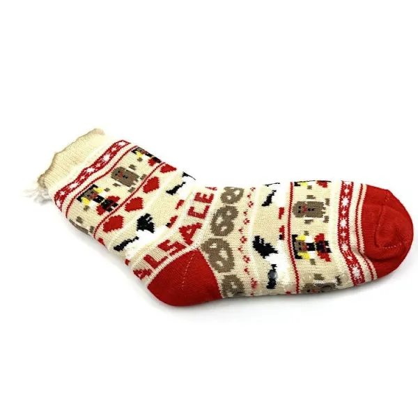 Filled Slipper Socks Alsace and Storks design size L