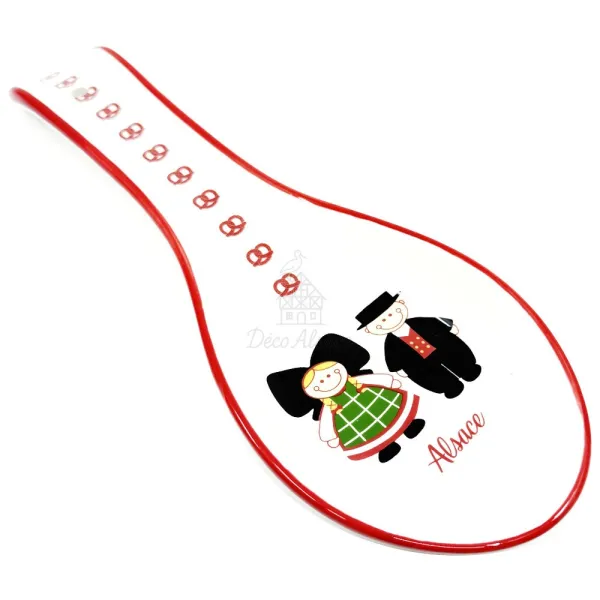 Ceramic Spoon Rest decorated with a Couple of Alsatians