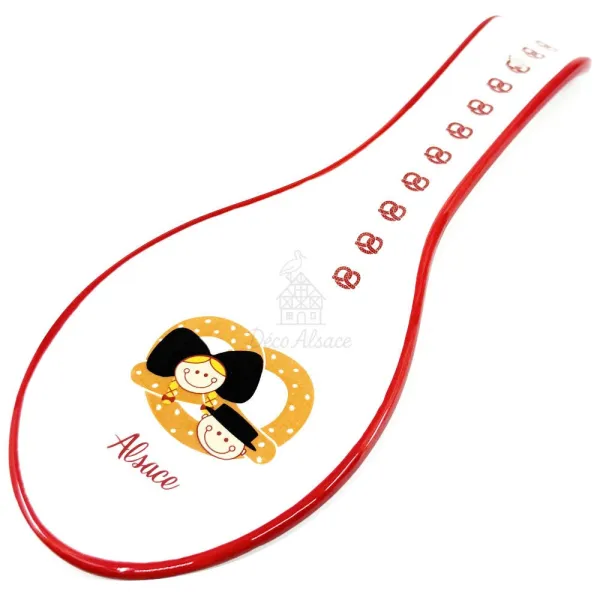 Ceramic Spoon rest with Alsatian and Pretzel decor
