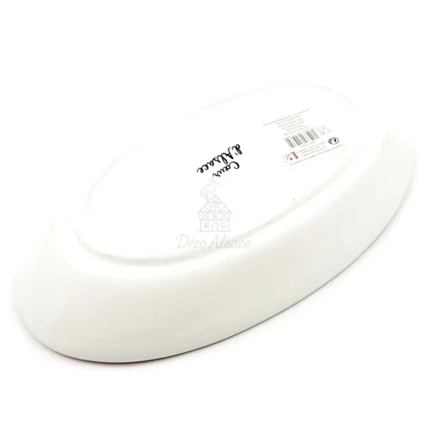 Coupelle ovale en Céramique décor Coeur et Couple de Cigogne