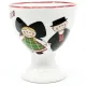 Set of 2 ceramic egg cups with Alsatian couple and pretzel design