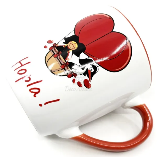 Mug en Céramique Alsacienne et Cigogne en Ballon