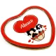 Decorative Heart Magnet with Alsatian Theme and Stork in Hot-Air Balloon