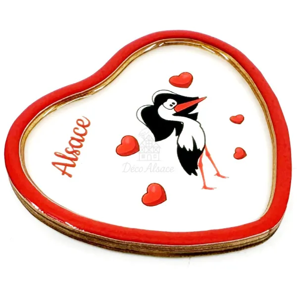 Decorative heart magnet with small hearts and stork