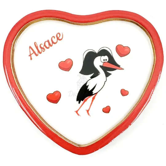 Magnet Coeur décoratif petits Coeurs et Cigogne