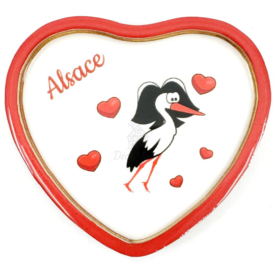 Magnet Coeur décoratif petits Coeurs et Cigogne
