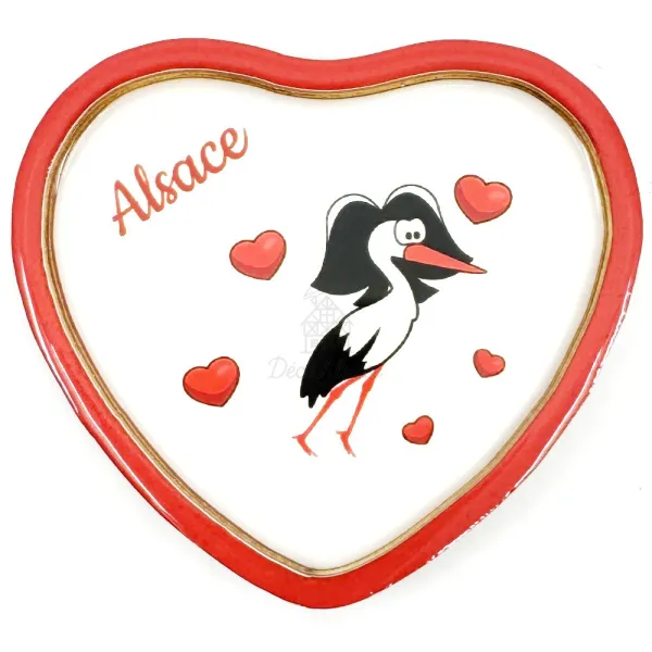 Decorative heart magnet with small hearts and stork