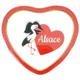Magnet Coeur décoratif Coeurs et Cigogne Alsace