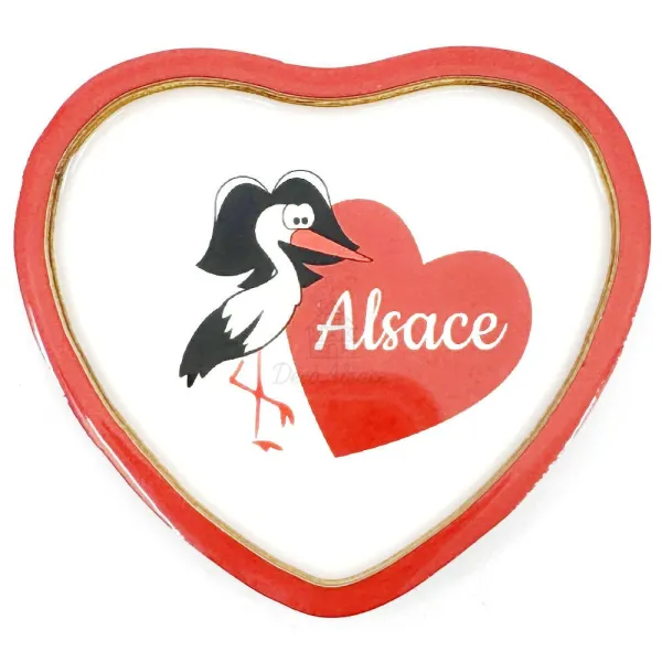 Decorative Heart Magnet Hearts and Storks Alsace