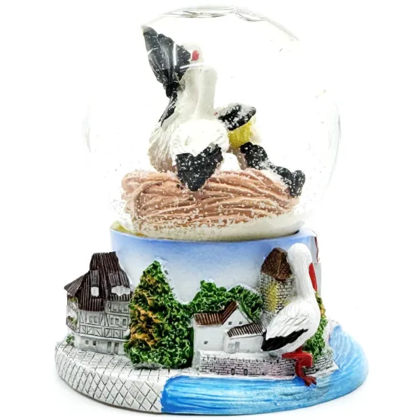 Grande Boule de Neige décor Cigognes Alsace