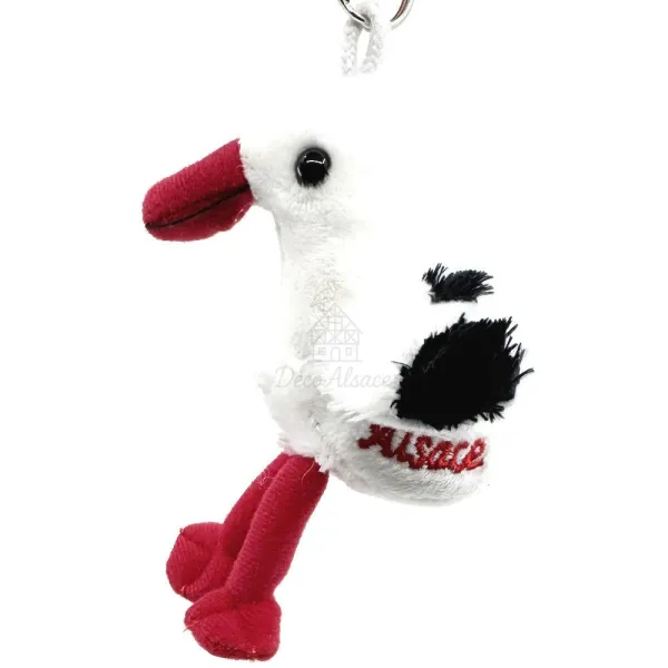 Alsace Stork Keychain Plush Embroidered Alsace 10 cm