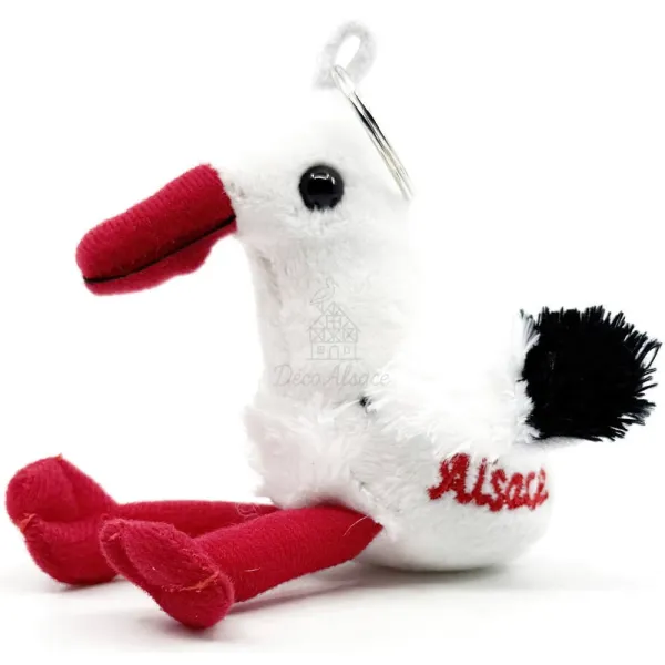 Alsace Stork Keychain Plush Embroidered Alsace 10 cm