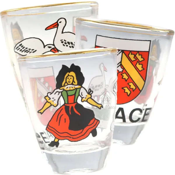 Verre à Liqueur Touristique Alsace doré