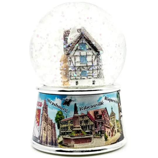 Grote Sneeuwbol met glitter Elzasser Dorpen