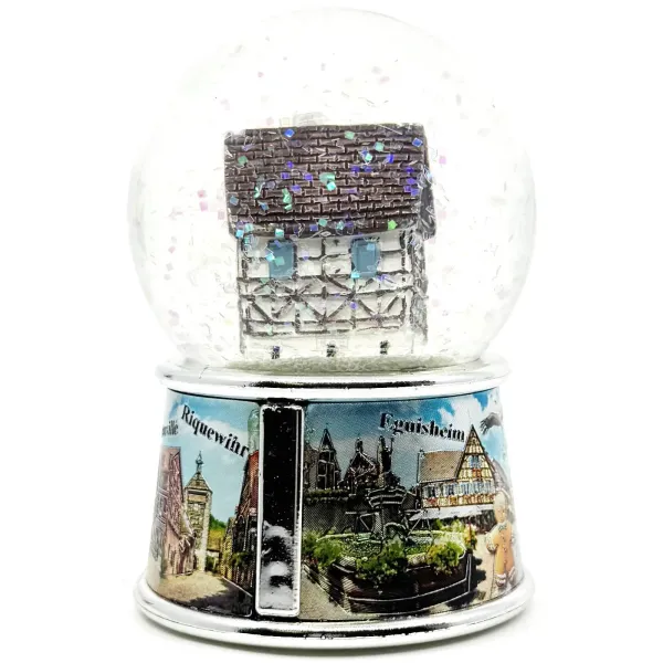 Large Glitter Snow Globe Alsatian Villages