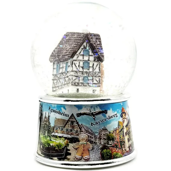 Large Glitter Snow Globe Alsatian Villages