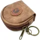Round Alsace Stork Coin Purse in Brown Faux Leather