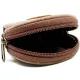 Round Alsace Stork Coin Purse in Brown Faux Leather
