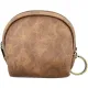 Round Alsace Stork Coin Purse in Brown Faux Leather