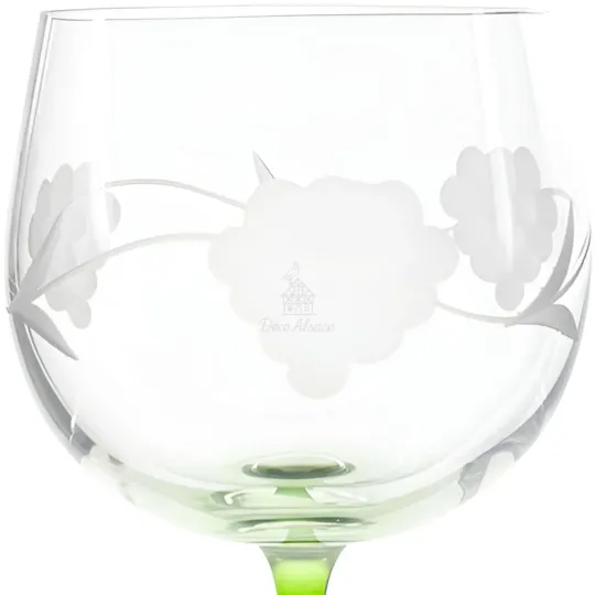 6 Verres Cristallin du Rhin à Vin Alsace gravé Grappes