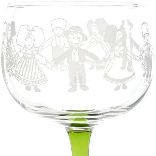 6 Alsace Wine Glasses Hansi Farandole design