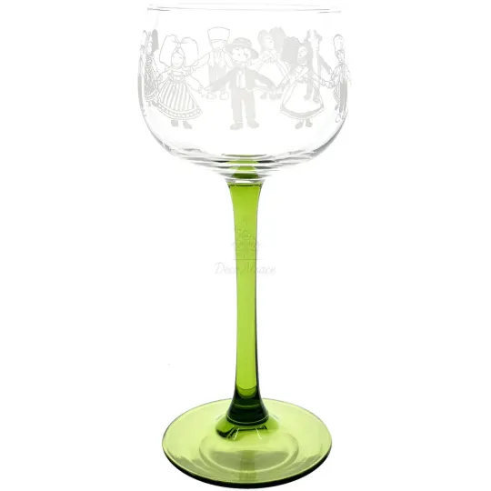 6 Alsace Wine Glasses Hansi Farandole design